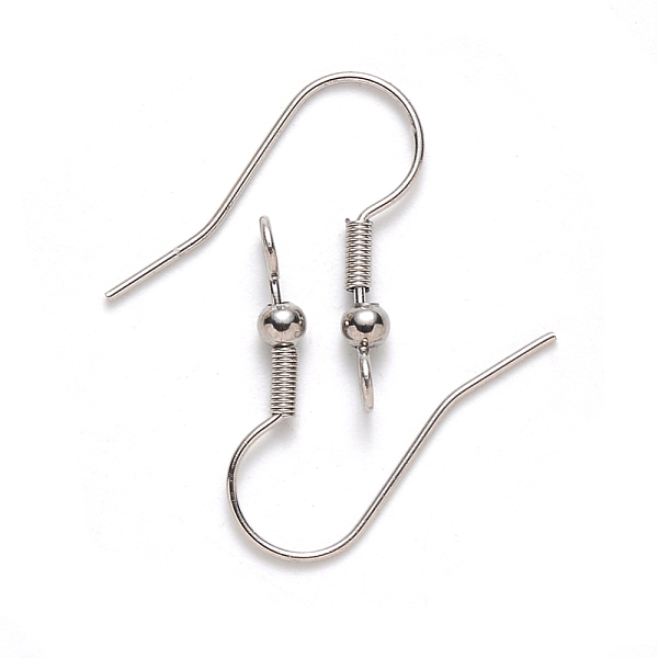

PandaHall 304 Stainless Steel Earring Hooks, Ear Wire, with Vertical Loop, Stainless Steel Color, 19~21x18mm, Hole: 2.5mm, 21 Gauge, Pin...