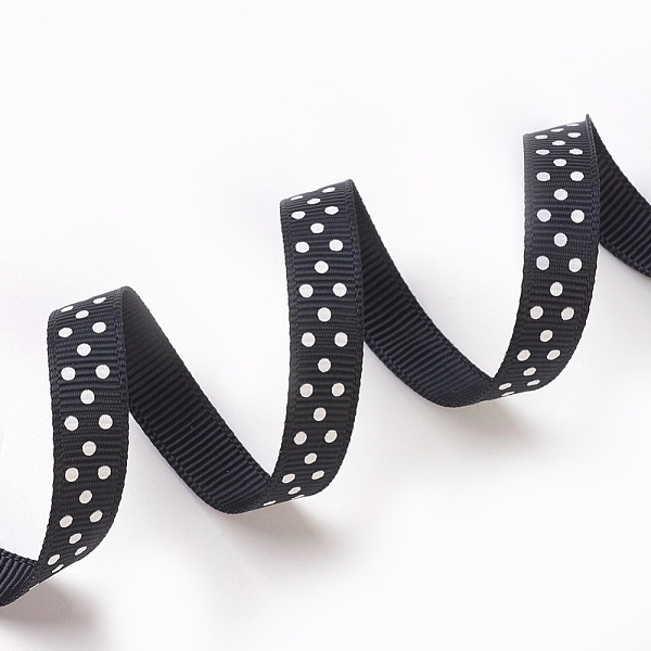

PandaHall Polka Dot Ribbon Grosgrain Ribbon, Black, three points on an oblique line, about 3/8 inch(10mm) wide, 50yards/roll(45.72m/roll)...