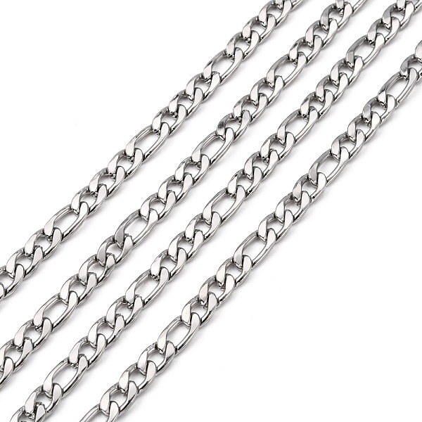 

PandaHall 304 Stainless Steel Mother-Son Chains, Stainless Steel Color, 10~14x7mm 304 Stainless Steel
