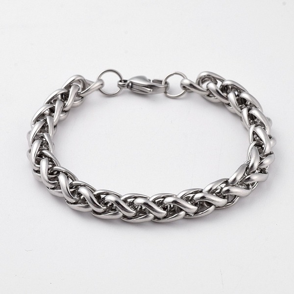 

PandaHall Unisex 304 Stainless Steel Wheat Chain Bracelets, with Lobster Claw Clasps, Stainless Steel Color, 7-1/4 inch(18.5cm) 304...