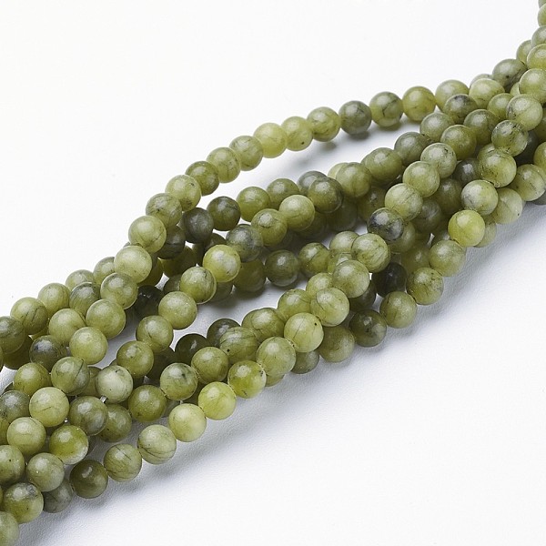 

PandaHall Natural Taiwan Jade Beads, Round, Olive Drab, 4mm in diameter, hole: 0.8mm, about 15~16 inch/str, about 106pcs/strand TaiWan Jade..., Green