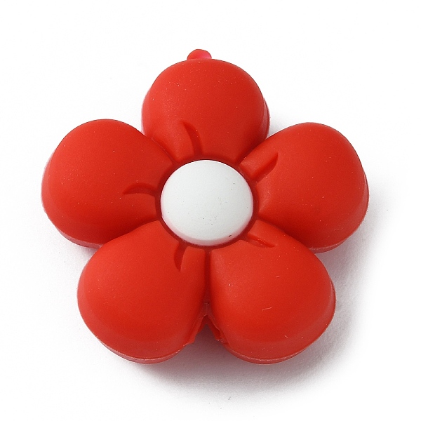 

PandaHall Silicone Beads, DIY Nursing Necklaces and Bracelets Making, Chewing Pendants For Teethers, Flower, Red, 26x27x10mm, Hole: 2mm...