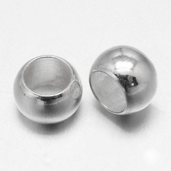 

PandaHall Rondelle Brass Beads, Barrel Plating, Silver Color Plated, 6x4mm, Hole: 4mm Brass Rondelle