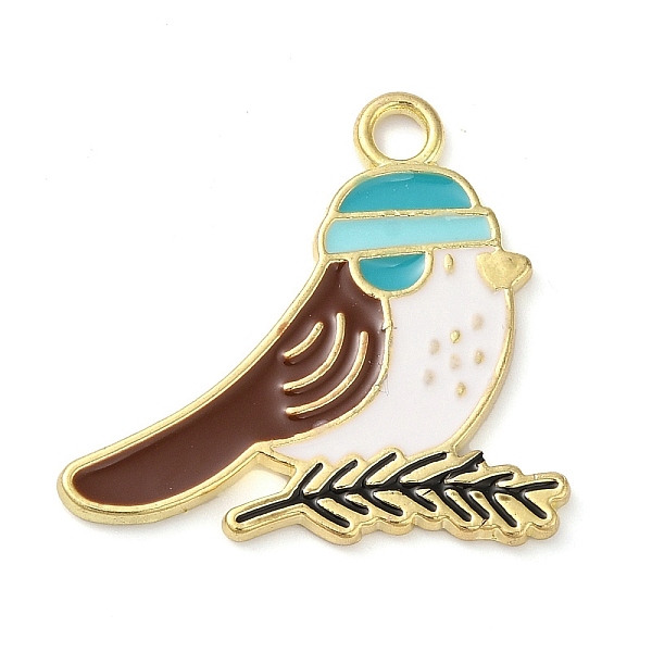 

PandaHall Alloy Enamel Pendants, Long-Lasting Plated, Golden, Bird Charm, Coconut Brown, 23x24.5x1.5mm, Hole: 2mm Alloy+Enamel Bird