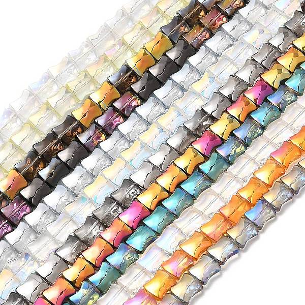 

PandaHall Electroplate Glass Beads Strands, Bamboo Joint, Mixed Color, 12x10x5.5mm, Hole: 1mm, about 49pcs/strand, 24.02''(61cm) Glass..., Multicolor