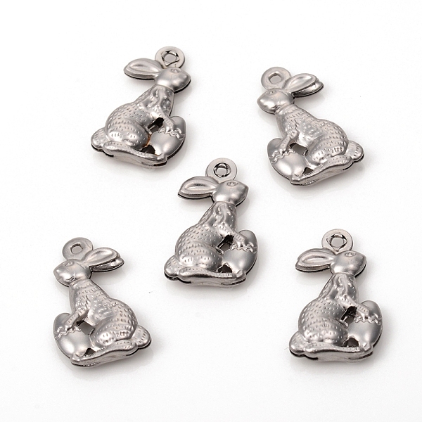 

PandaHall Easter 304 Stainless Steel Pendants, Easter Bunny & Eggs, Stainless Steel Color, 17.5x11x3mm, Hole: 1.2mm 304 Stainless Steel...