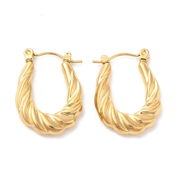 

PandaHall Ion Plating(IP) 304 Stainless Steel Hoop Earrings for Women, Golden, 22.5x17x3.8mm 304 Stainless Steel