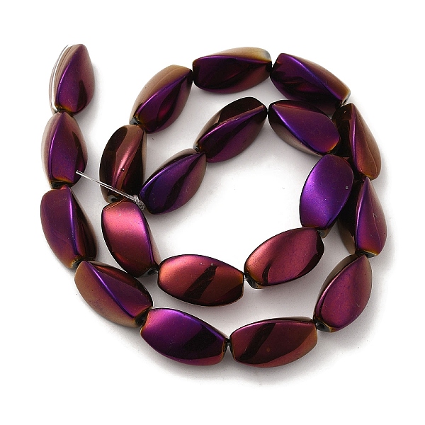 

PandaHall Electroplated Non-magnetic Synthetic Hematite Beads Strands, Long-Lasting Plated, Twist, Purple Plated, 20~21x11.5~12x11mm, Hole...