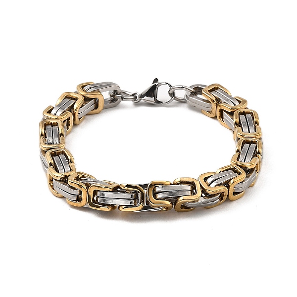 

PandaHall 304 Stainless Steel Byzantine Chain Bracelets, Golden & Stainless Steel Color, 8-1/2 inch(21.5cm) 304 Stainless Steel