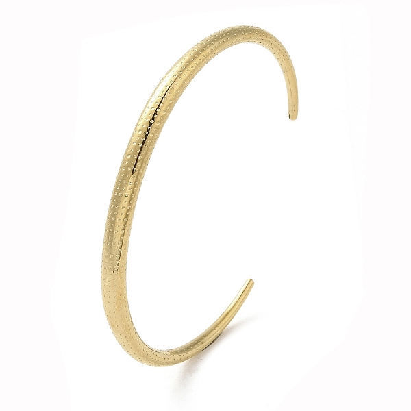 

PandaHall 304 Stainless Steel Open Cuff Bangles, Jewely for Women, Golden, Inner Diameter: 2-1/2x2-1/8 inch(6.3x5.4cm) 304 Stainless Steel