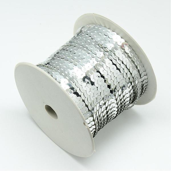 

PandaHall Plastic Paillette Beads, Sequins Beads, Ornament Accessories, Flat Round, Silver, 6mm, about 100yards/roll Plastic Flat Round...