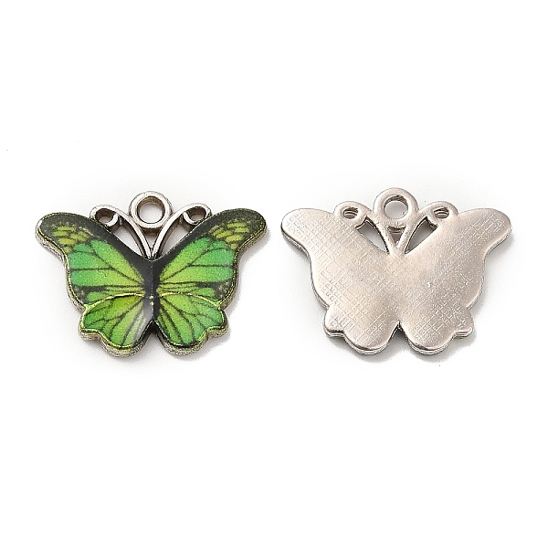 

PandaHall Alloy Enamel Pendants, Long-Lasting Plated, Cadmium Free & Nickel Free & Lead Free, Platinum, Butterfly Charm, Green...