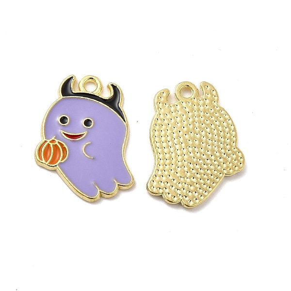 

PandaHall Alloy Enamel Pendants, Ghost Charm, Golden, Medium Slate Blue, 21x17x1.5mm, Hole: 1.8mm Alloy+Enamel Ghost