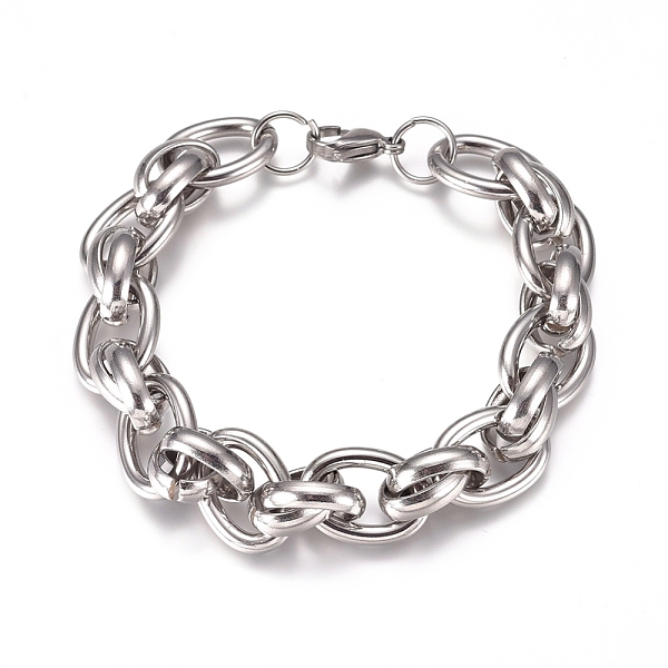 

PandaHall Unisex 304 Stainless Steel Chain Bracelets, with Lobster Claw Clasps, Stainless Steel Color, 8-7/8 inch(22.5cm) 304 Stainless...