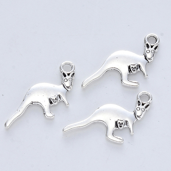 

PandaHall Tibetan Style Alloy Pendants, Cadmium Free & Lead Free, Kangaroo, Antique Silver, 12x26x2mm, Hole: 2mm Alloy Other Animal