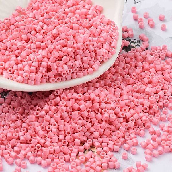 

PandaHall Baking Paint Glass Seed Beads, Cylinder, Light Coral, 2x1.5mm, Hole: 1mm, about 5599pcs/50g Glass