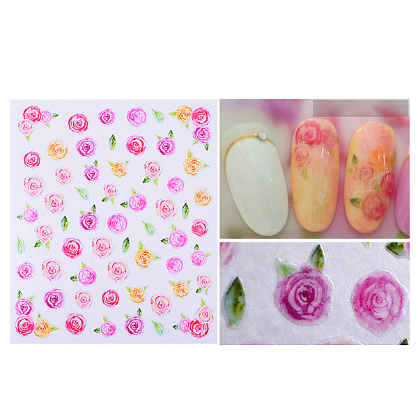 

PandaHall Watermark Slider Gel Nail Art, 3D Flower/Fruit/Animal Nail Design Manicure Tips, for Women Girls Manicure Nail Art Decoration..., Multicolor