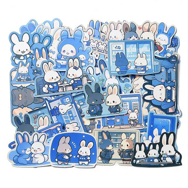 

PandaHall 50Pcs PVC Waterproof Rabbit Stickers, for Suitcase, Skateboard, Refrigerator, Helmet, Mobile Phone Shell, Rabbit..., Multicolor