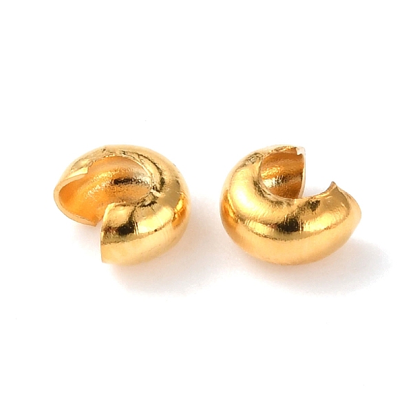 

PandaHall 304 Stainless Steel Crimp Beads Cover, Golden, 4x2mm, Hole: 1.4mm 304 Stainless Steel