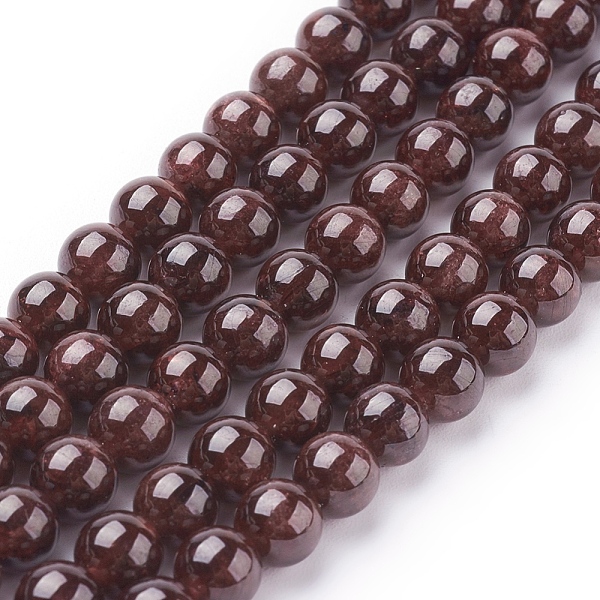 

PandaHall Gemstone Beads Strands, Natural Garnet, Round, Dark Red, 6mm, Hole: 0.5mm, about 32pcs/strand, 8.5 inch Garnet Round Red