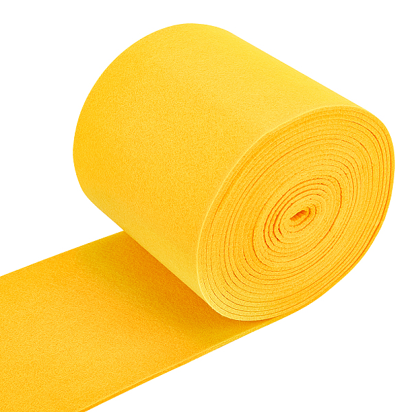 

PandaHall Non Woven Fabric Embroidery Needle Felt for DIY Crafts, Gold, 140x3mm, about 6m/roll Polyester Gold