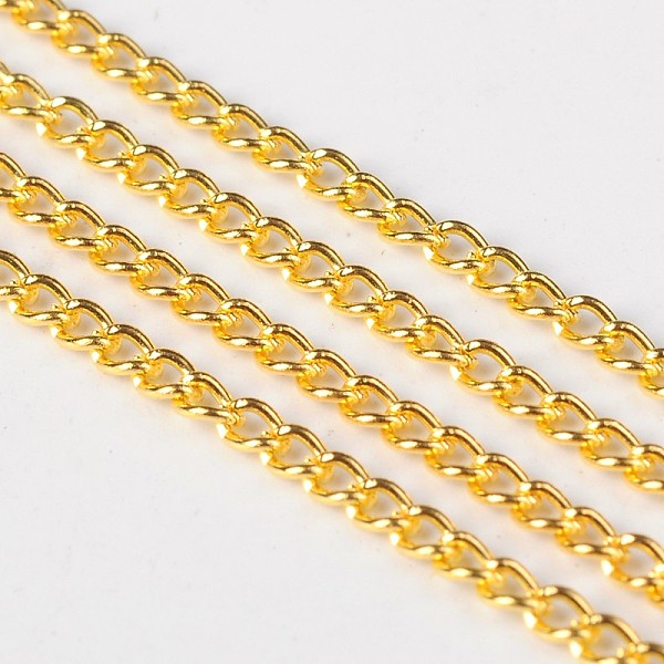 

PandaHall Iron Twisted Chains, Unwelded, Golden Color, with Spool, Size: Chains: about 3.7mm long, 2.5mm wide, 0.7mm thick, about 328.08...