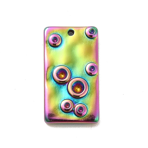 

PandaHall Ion Plating(IP) 304 Stainless Steel Pendant Rhinestone Settings, Rectangle, Rainbow Color, Fit For 1.2~2mm Rhinestone...