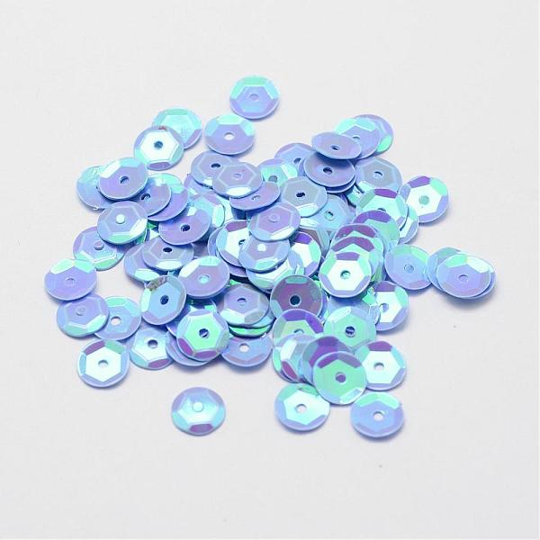 

PandaHall Plastic Paillette Beads, Semi-cupped Sequins Beads, Center Hole, Light Sky Blue, 12x0.5mm, Hole: 1mm Plastic Disc Blue