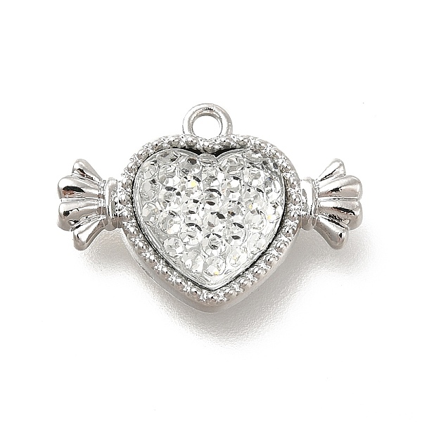 

PandaHall Transparent Clear Resin Rhinestone Charms, Heart Charms, with Alloy Findings, Platinum, 15x21x4.5mm, Hole: 1.6mm Alloy+Resin Heart...