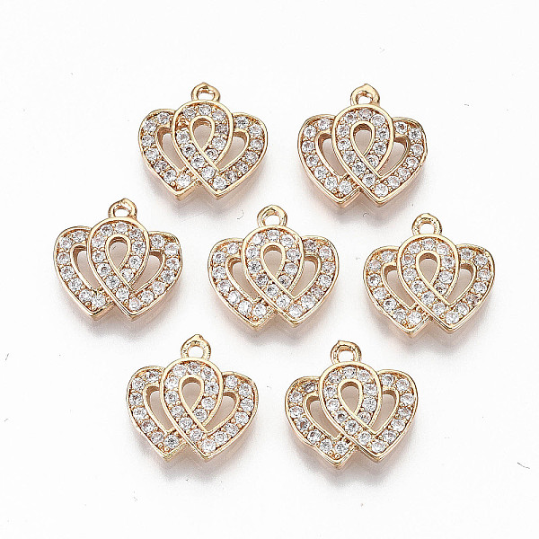 Brass Micro Pave Cubic Zirconia Charms