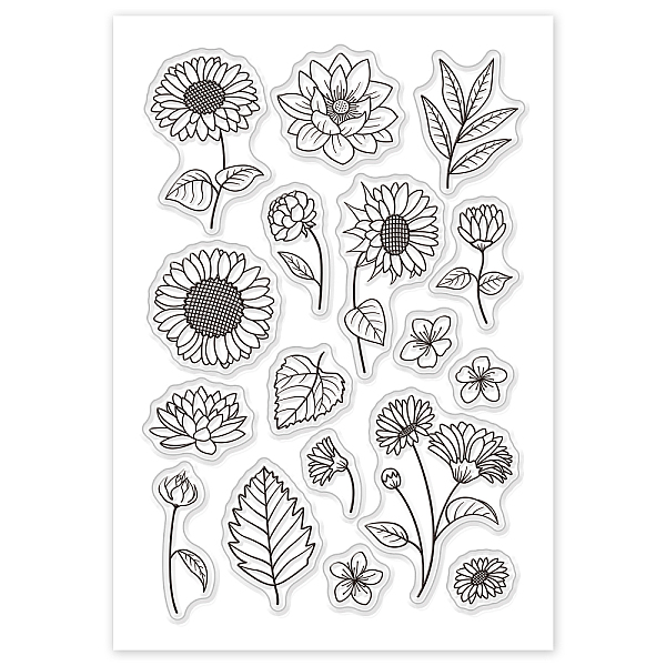 

PandaHall PVC Plastic Stamps, for DIY Scrapbooking, Photo Album Decorative, Cards Making, Stamp Sheets, Flower Pattern, 16x11x0.3cm Plastic...