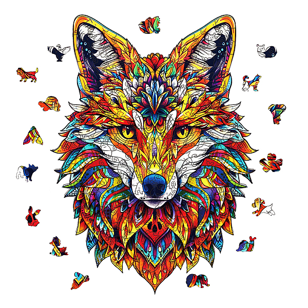 

PandaHall GLOBLELAND 200Pcs Fox Wooden Jigsaw Puzzles for Adults 35x21cm Wood Adult Puzzles Unique Shaped Wooden Puzzles Animal Colorful...
