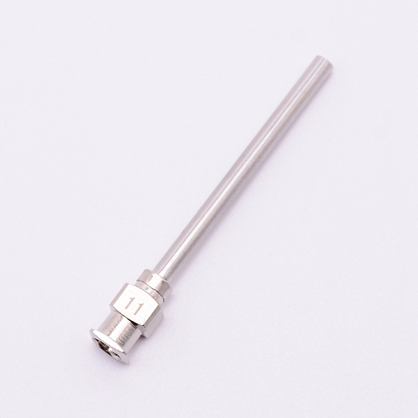 PandaHall Stianless Steel Dispensing Needles, Stainless Steel Color, 50x6x6mm, Pin: 3mm, Hole: 2mm and 4mm Stainless Steel