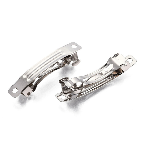 

PandaHall Iron Hair Barrette Findings, French Hair Clip Findings, Platinum Color, about 39mm long, 5.5mm wide Iron