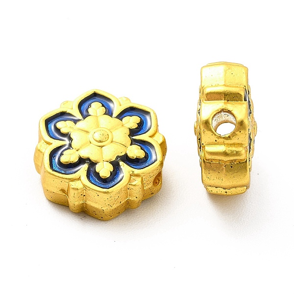 

PandaHall Rack Plating Alloy Enamel Beads, Flower, Matte Gold Color, 11.5x11x5.5mm, Hole: 1.8mm Alloy+Enamel Flower