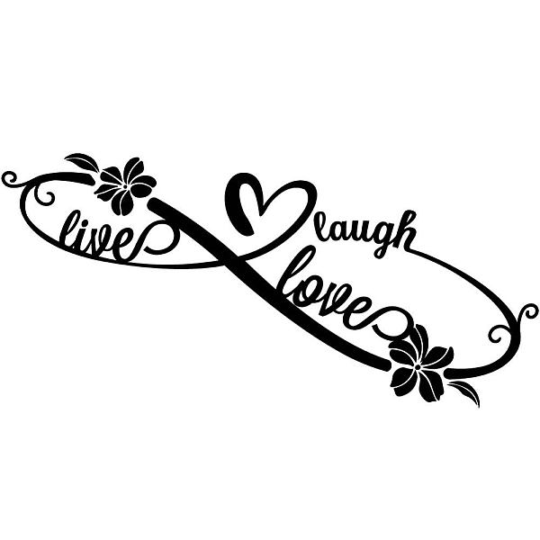 

PandaHall PVC Wall Stickers, for Home Living Room Bedroom Decoration, Black, Word, Infinity Pattern, 800x280mm PVC Infinity Black