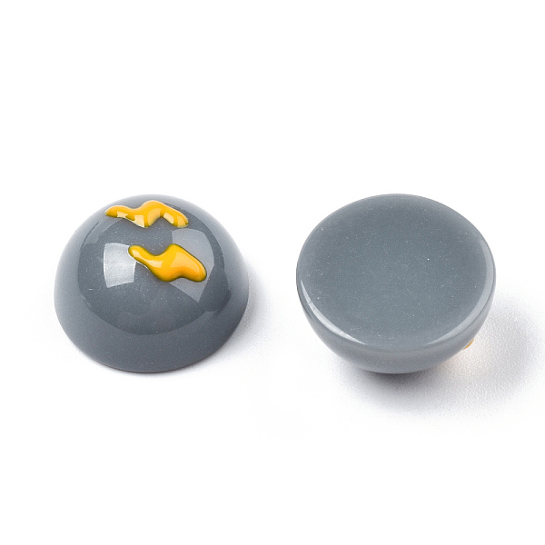 

PandaHall Opaque Resin Enamel Cabochons, Half Round with Gold Lightning Pattern, Gray, 15x8mm Resin Half Round Gray