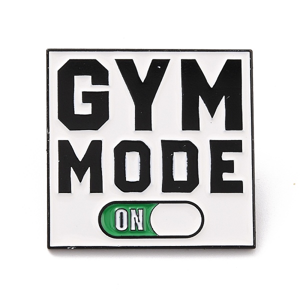 

PandaHall Gym Mode Word Enamel Pin, Square Alloy Enamel Brooch for Backpack Clothes, Electrophoresis Black, Seashell Color, 29x30x10mm, Pin...