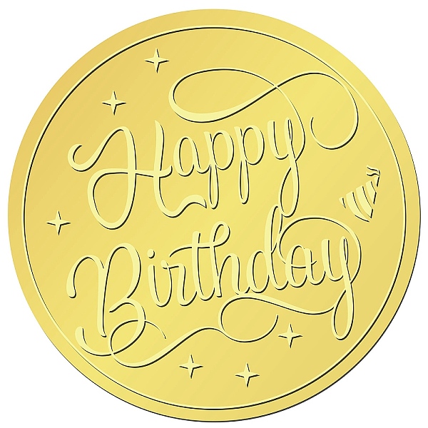 

PandaHall 34 Sheets Self Adhesive Gold Foil Embossed Stickers, Round Dot Medal Decoration Sticker for Envelope Card Seal, Word, Size: about...