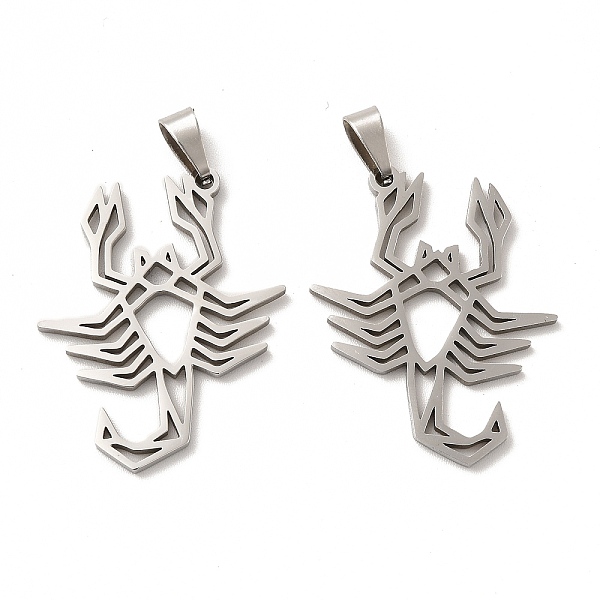 

PandaHall 201 Stainless Steel Pendants, Scorpion Outline Charms, Stainless Steel Color, 30x25x1.5mm, Hole: 6.5x3mm 201 Stainless Steel Other...