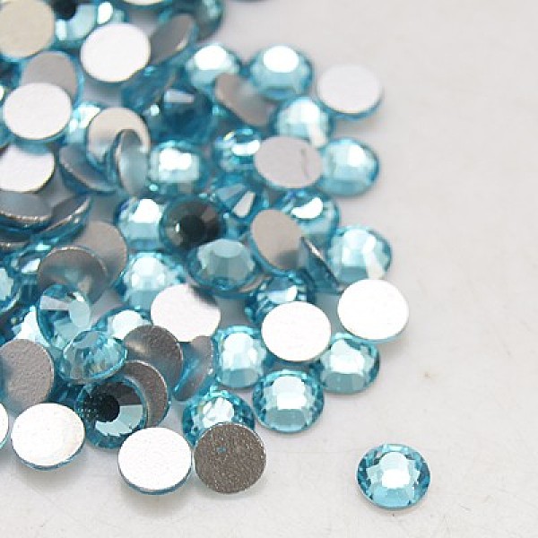 

PandaHall Glass Flat Back Rhinestone, Grade A, Back Plated, Faceted, Half Round, Aquamarine, SS5, 1.7~1.8mm, 1440pcs/bag Glass Rhinestone..., Blue