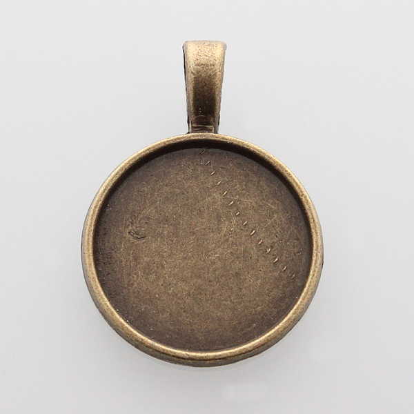 

PandaHall Flat Round Alloy Pendant Cabochon Settings, Plain Edge Bezel Cups, Cadmium Free & Nickel Free & Lead Free, Antique Bronze, Tray...