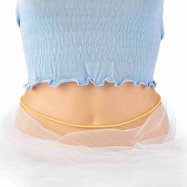 

PandaHall Waist Beads, Acrylic Beaded Stretch Waist Chains for Women, Gold, 31.65 inch(80.4cm), Beads: 4mm Acrylic Gold