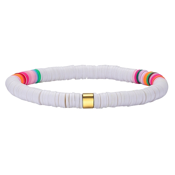 

PandaHall Polymer Clay Heishi Surfer Stretch Bracelet with 304 Stainless Steel Beaded, Preppy Bracelet, Colorful, Inner Diameter: 2 inch...