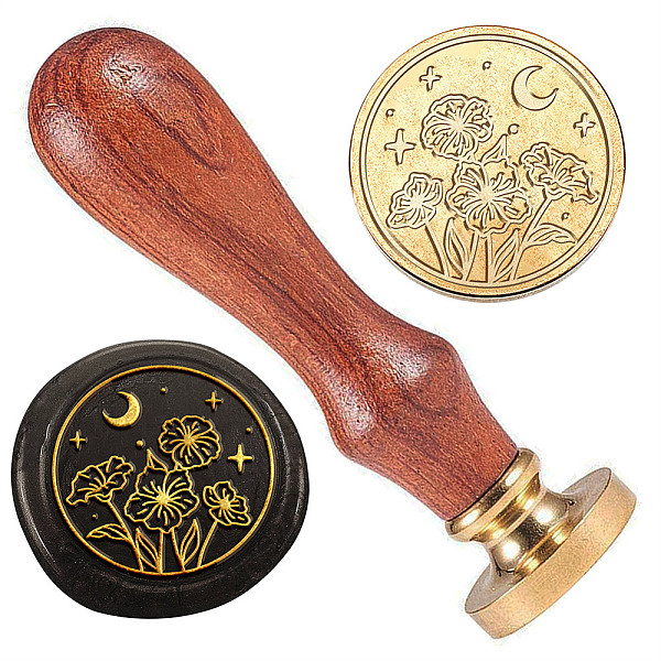 

PandaHall Golden Plated Brass Sealing Wax Stamp Head, with Wood Handle, for Envelopes Invitations, Gift Cards, Moon, 83x22mm, Head: 7.5mm...