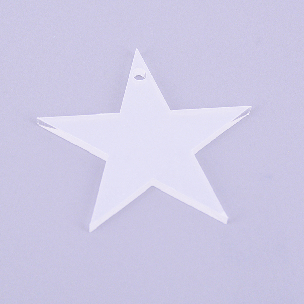 

PandaHall DIY Keychain Making Kits, with Acrylic Blank Pendants and Platinum Plated Iron Keychains, Star, Pendants: 50.5x48.5x2.5mm, hole...