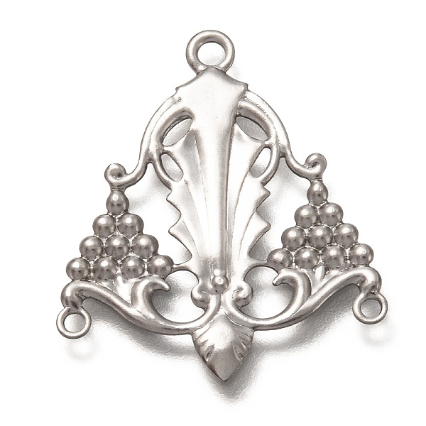 

PandaHall 304 Stainless Steel Filigree Joiners, Triangle, Stainless Steel Color, 27x23.5x1mm, Hole: 1.4mm and 1.6mm. 304 Stainless Steel...