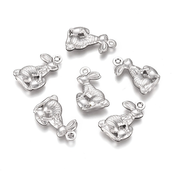 

PandaHall Easter 304 Stainless Steel Pendants, Easter Bunny, Stainless Steel Color, 18x10x3.5mm, Hole: 1mm 304 Stainless Steel Rabbit