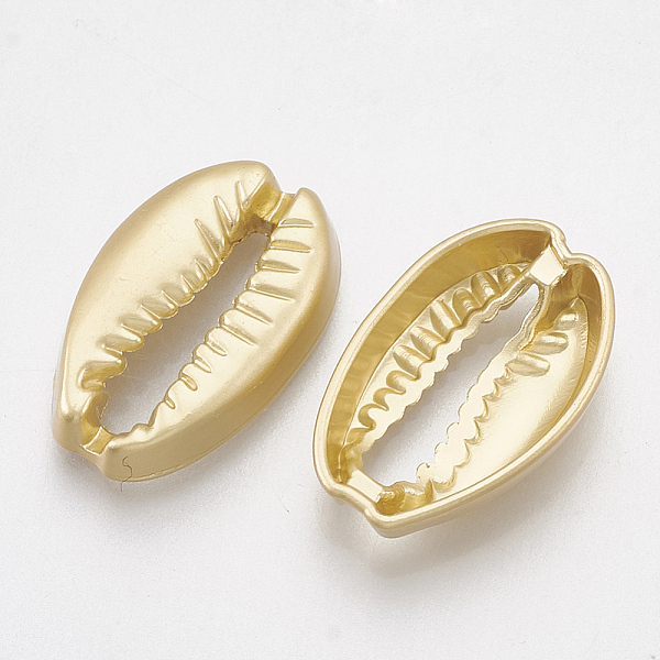 

PandaHall Smooth Surface Alloy Links connectors, Cowrie Shell Shape, Matte Gold Color, 19x12x4mm Alloy Others