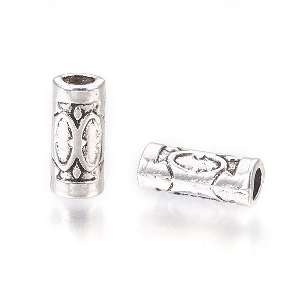 

PandaHall Tibetan Style Alloy Beads, Tube, Antique Silver, 13x5.5mm, Hole: 3.5mm Alloy Tube
